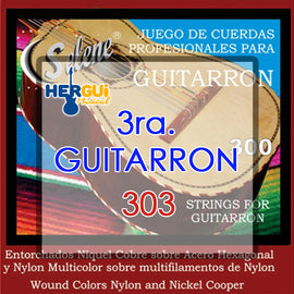 CUERDA 3RA P/GUITARRON SELENE 303        303 - herguimusical