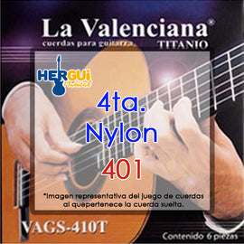 CUERDA SUELTA 4TA. NYLON CLASICA LA VALENCIANA  404C(12) - herguimusical