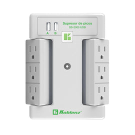 SUPRESOR DE PICOS CON USB Y 6 CONTACTOS  KOBLENZ   00-5348-00-8 - Hergui Musical