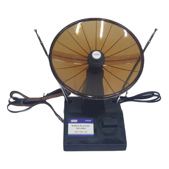 ANTENA DE CONEJO CON PLATO HDTV/UHF/VHF/FM  RADOX   015-342 - Hergui Musical