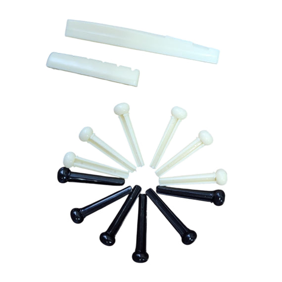 Kit de reparación para guitarra electroacústica, incluye: pines y cejillas inferior y superior  RADOX   043-005 - Hergui Musical