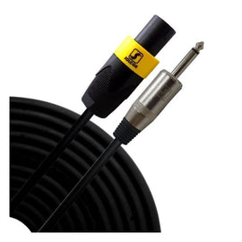 CABLE PARA BAFLE 2X18 CON SPEAKON MACHO y PLUG 6.3mm JUMBO MACHO, 6m   SOLCOR  07BAF06 - Hergui Musical