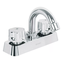 Mezcladora plástica 4" para lavabo, cuello curvo, hex basic  FOSET  MP-050 - Hergui Musical