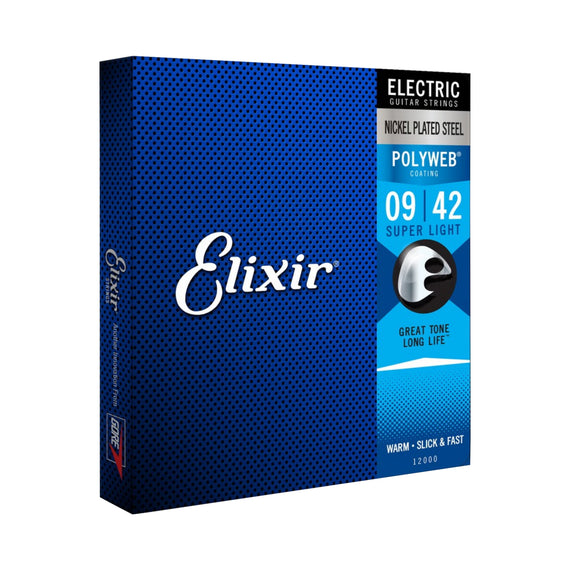JGO. DE CUERDAS PARA GUITARRA ELÉCTRICA COATING SUPER LIGHT (.009-.042)  ELIXIR   12000 - Hergui Musical