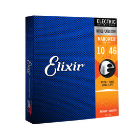 JGO. DE CUERDAS PARA GUITARRA ELÉCTRICA NANOWEB COATING LIGHT (.010-.046)  ELIXIR   12052 - Hergui Musical