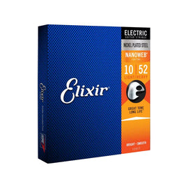 JGO. DE CUERDAS PARA GUITARRA ELÉCTRICA NANOWEB COATING LIGHT-HEAVY (.010-.052)  ELIXIR   12077 - Hergui Musical