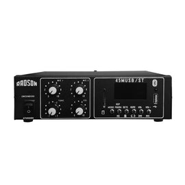 AMPLIFICADOR RADSON DE PERIFONEO 20w RMS 2 CANALES BLUETOOTH/USB/ENTRADA DE MICROFONO 4 OHMS   45MUSB/ST - Hergui Musical