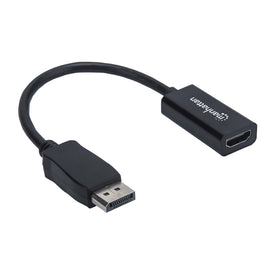 Adaptador Pasivo de DisplayPort Macho a HDMI Hembra, 1080p a 60Hz, Negro; Convierte una señal DisplayPort en una señal HDMI  MANHATTAN  151634 - Hergui Musical