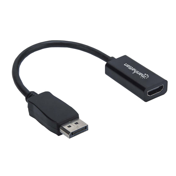 Adaptador Pasivo de DisplayPort Macho a HDMI Hembra, 1080p a 60Hz, Negro; Convierte una señal DisplayPort en una señal HDMI  MANHATTAN  151634 - Hergui Musical