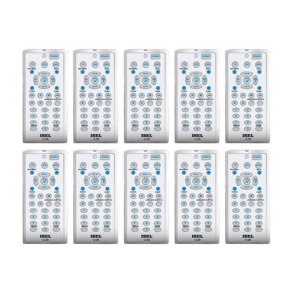 Paq. de 10 Pzas. DE CONTROL REMOTO UNIVERSAL TV + DVD + CABLE, IDEAL PARA HOTELES  ISEL  33T-U33SL(10) - Hergui Musical