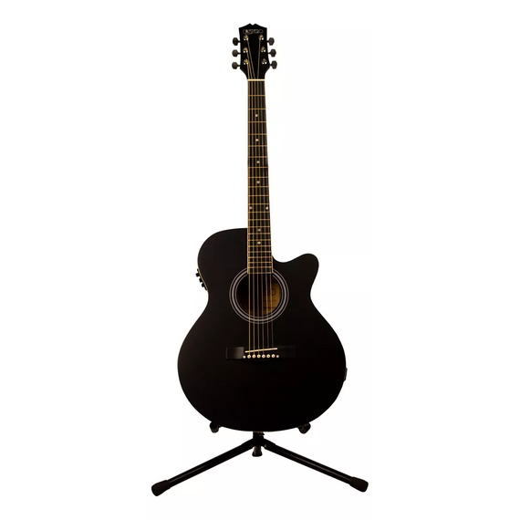 Guitarra electroacústica campero Rockera con alma, Negra   C-EA-ROCK-A-BK - Hergui Musical
