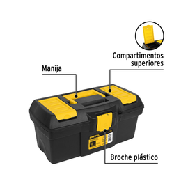 Caja para herramienta de 16" con compartimentos, pretul  CHP-16CP - Hergui Musical