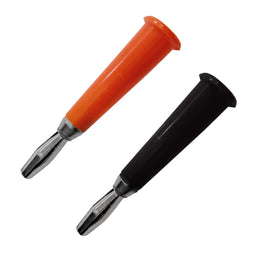 JGO. 2 PZAS. DE PLUG TIPO BANANA INDIVIDUAL C/ CONECTOR NIQUELADO  RADOX   705-674 - Hergui Musical