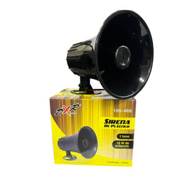 SIRENA PLASTICO 1 TONO 5 1/4"" 15W 12V, NEGRO  RADOX   185-469 - Hergui Musical