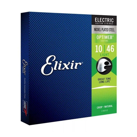 JGO. DE CUERDAS PARA GUITARRA ELÉCTRICA CAL 10-46 OPTIWEB  ELIXIR  19052 - Hergui Musical