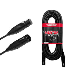 Cable armado 10m de Conector Canon Macho/Hembra  HERTSA  H-CMCH10M/BK - Hergui Musical