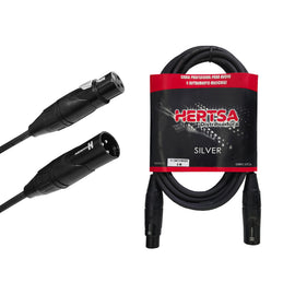 Cable armado 3m de Conector Canon Macho/Hembra  HERTSA  H-CMCH3M/BK - Hergui Musical