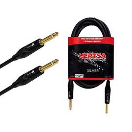 Cable armado 3m de Plug 6.3mm Macho/Macho   HERTSA   H-SPP3M/BK - Hergui Musical
