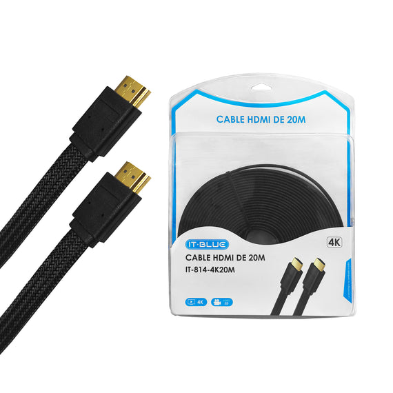 Cable HDMI 20m 4K   IT-BLUE   IT-814-4K20M - Hergui Musical