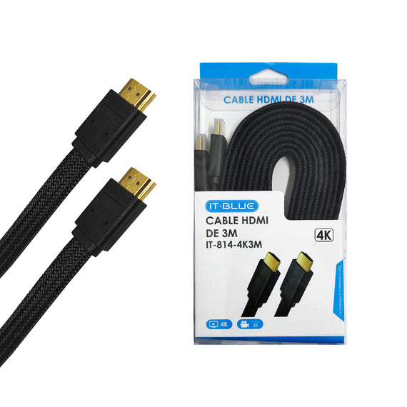 Cable HDMI 3m 4K   IT-BLUE   IT-814-4K3M - Hergui Musical