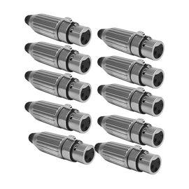 PAQ. 10 PZAS. DE PLUG CANON HEMBRA METALICO TIPO SWITCHCRAFT    KAPTON    JA-1512(10) - Hergui Musical