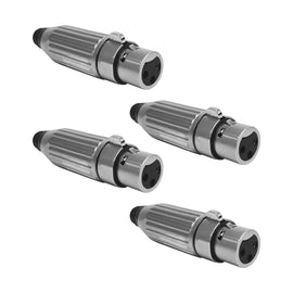 PAQ. 4 PZAS. DE PLUG CANON HEMBRA METALICO TIPO SWITCHCRAFT    KAPTON    JA-1512(4) - Hergui Musical