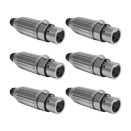 PAQ. 6 PZAS. DE PLUG CANON HEMBRA METALICO TIPO SWITCHCRAFT    KAPTON    JA-1512(6) - Hergui Musical