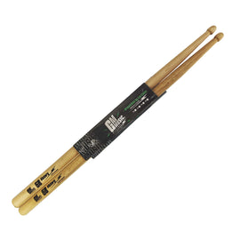 Jgo. de baquetas 5B,  punta de madera, color natural HICKORY  GM MUSIC    LCDSGM5B - Hergui Musical