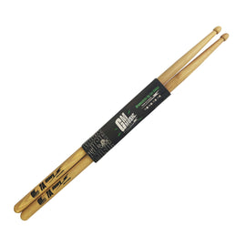Jgo. de baquetas 7A,  punta de madera, color natural  HICKORY  GM MUSIC    LCDSGM7A - Hergui Musical