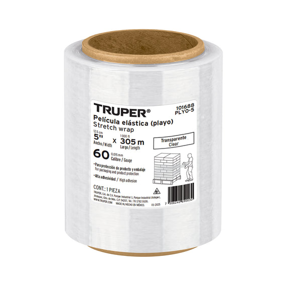 Rollo de 305 m, película plástica transparente, 5