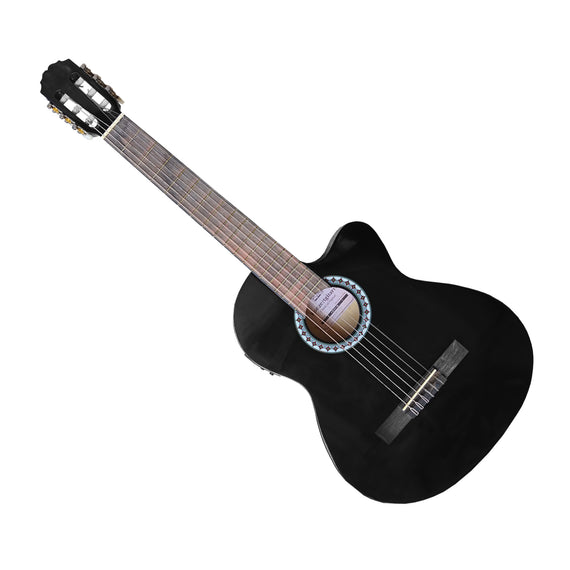 Guitarra clásica electroacústica GEWA, resaque, escala 4/4 (650 mm), tapa de abeto, cuerpo de tilo, unión de ABS, diapasón y puente de madera de pakka  PS510396 - Hergui Musical