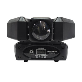 Cabeza robótica 3 leds RGBW 10w + 2 lSER rOJO 100mW + 1 Laser Verde 100mW + 3 Leds COB Cálido 5w CONCERT MEGALUZ SHOW   ORION-150