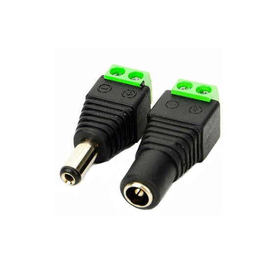 PAQ. 2 PZAS. DE CONECTORES DE PLUG INVERTIDO 5.5mm ATORNILLABLE MACHO y HEMBRA   RADOX   245-916 - Hergui Musical
