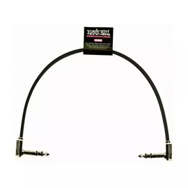 CABLE DE PLUG 6.3mm MACHO/MACHO DE PARCHEO ERNIE BALL 0.3048 MTS., NEGRO, ESTEREO (ANGULADO/ANGULADO)  6409 - Hergui Musical