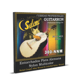 Jgo. De cuerdas para guitarrón, nylon sobre nylon multicolor, entorchado fósforo bronze  SELENE  300-NNM - Hergui Musical
