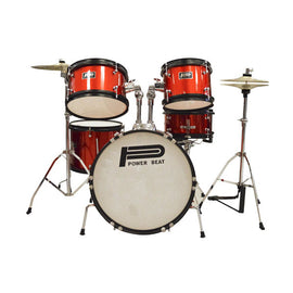 Batería Jr. 5 Pzas. color Roja, incluye: Atriles, asiento y platillos   POWERBEAT   JBJ1049A-RD - Hergui Musical