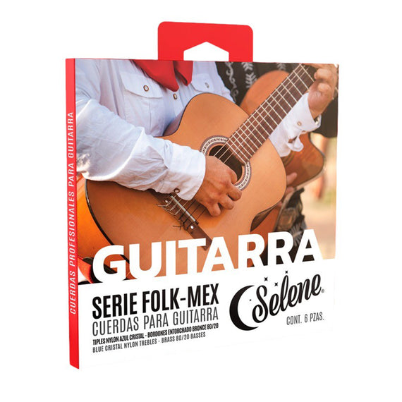 Jgo. De cuerdas para guitarra clásica, nylon azul cristal  SELENE   320-AC - Hergui Musical