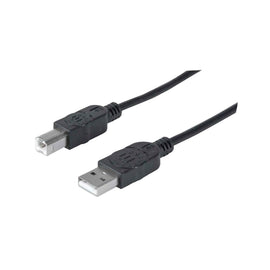 Cable USB tipo B-A 1.8m, Negro  MANHATTAN  342650 - Hergui Musical