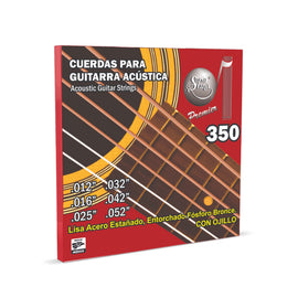 JGO DE CUERDAS SONATINA DE ACERO LISO ESTAÑADO PLATEADO ENTORCHADO FOSFORO/BRONZE 350-SP - Hergui Musical