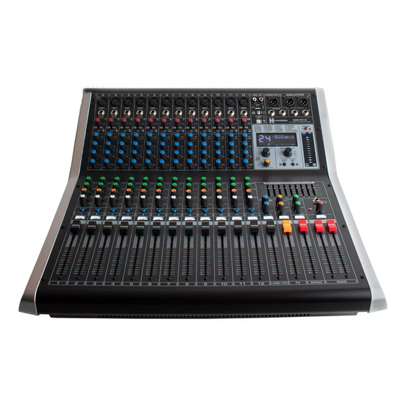 Mezcladora amplificada 12 Canales 500w x 2, Interfase USB, Bluetooth, Phantom 48v, Efectos  HARDEN   KMX-TS12 - Hergui Musical