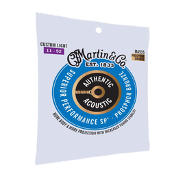 Juego de cuerdas Authentic light 92/8 para guitarra electroacustica, CAL. 11-52   MARTIN   41Y18MA535 - Hergui Musical