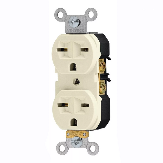 CONTACTO DUPLEX CARA DE CHINO STANDARD MARFIL   VOLTECK   CODO-CHS - Hergui Musical