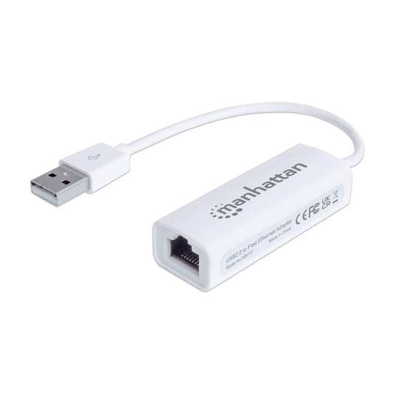 Adaptador Fast Ethernet USB de Alta Velocidad 2.0, Añada una conexión de red a su PC sin necesidad de abrirla  MANHATTAN  TARITL710 - Hergui Musical