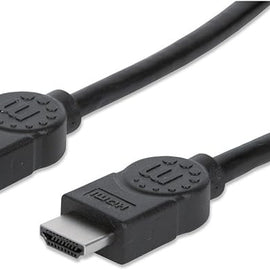 Cable HDMI Macho a Macho, Blindado, Negro, 10 m; Con canal Ethernet, Canal de Audio de Retorno, Vídeo en 3D y Color Profundo  MANHATTAN  CABITL2220 - Hergui Musical