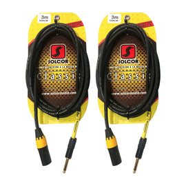 PAQ. 2 PZAS.DE CABLE CANON A PLUG 6.3mm MACHO-MACHO 3m  SOLCOR   5226L3M(2) - Hergui Musical