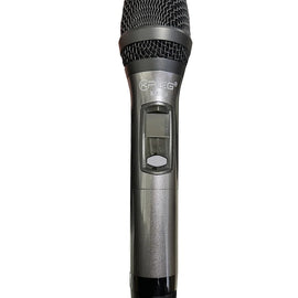 Sistema de micrófono inalámbrico UHF de mano, 16 Canales, (Frecuencias: 631-643, 646-658 MHz)  KRIEG  KM-24DI - Hergui Musical