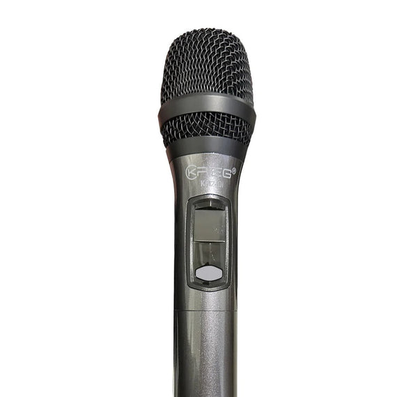 Sistema de micrófono inalámbrico UHF de mano, 16 Canales, (Frecuencias: 631-643, 646-658 MHz)  KRIEG  KM-24DI - Hergui Musical