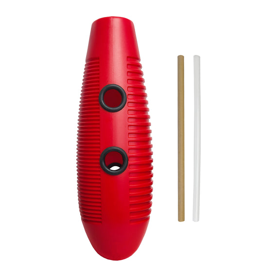 GUIRO DE PLASTICO PROFESIONAL CON RASCADOR ROJO  5D2   5D2-GUIRO-RED - Hergui Musical