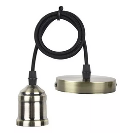 PORTALAMPARA, BASE E27, PLÁSTICO, LONGITUD 1m, COLOR BRONCE  MEGALUZ   PL-02BR - Hergui Musical