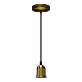 PORTALAMPARA, BASE E27, PLÁSTICO, LONGITUD 1m, COLOR ORO  MEGALUZ   PL-02O - Hergui Musical